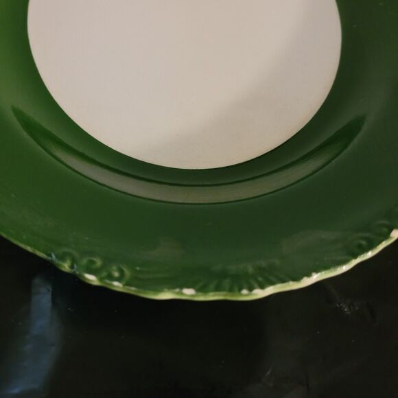 Homer Laughlin Nautilus Lady platter oval green/wht 11.625 in E51N8 - Picture 6 of 11